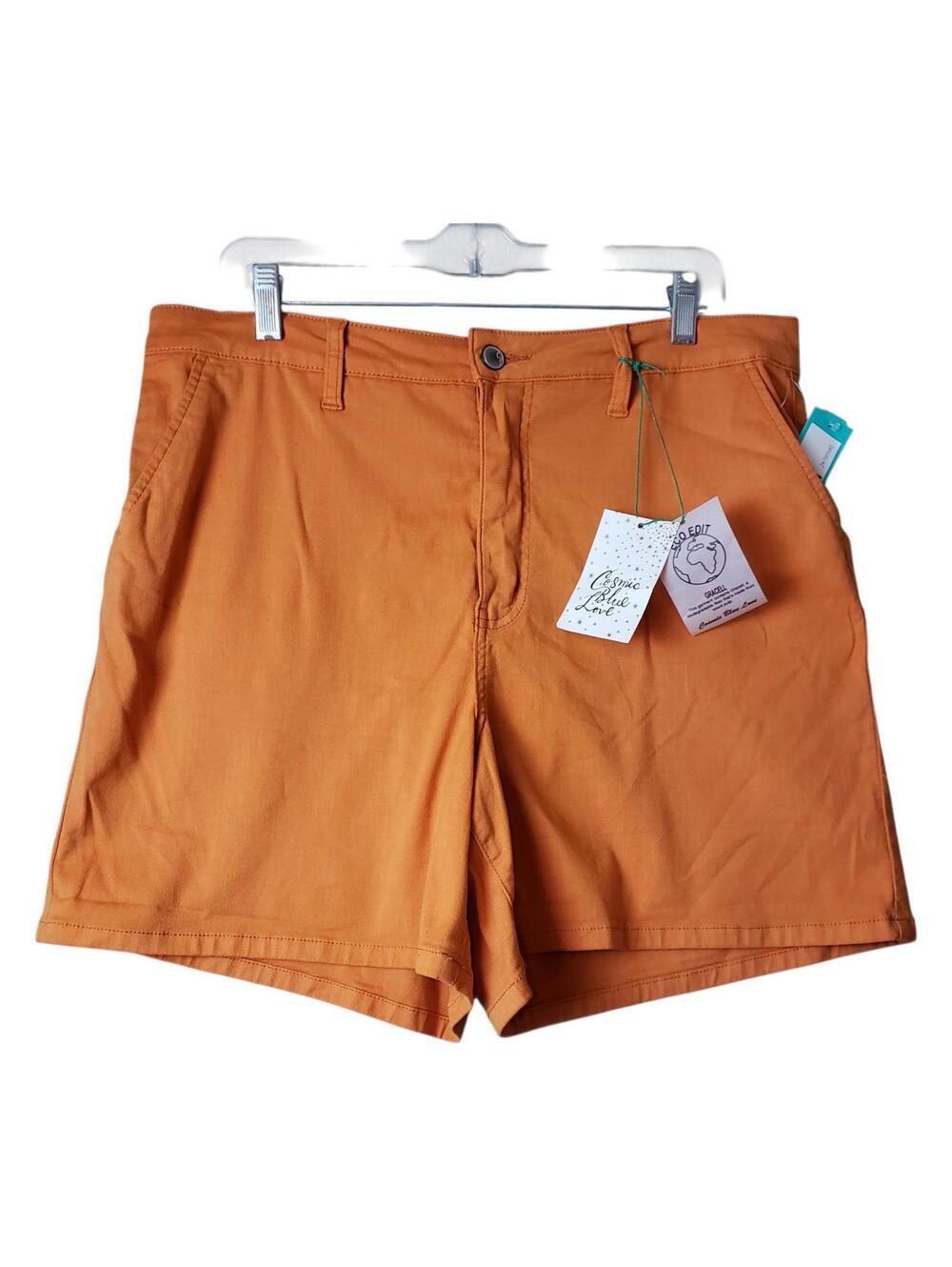 Cosmic Blue Love Tangerine Chino Shorts Cotton Blend Stretch 6" Inseam